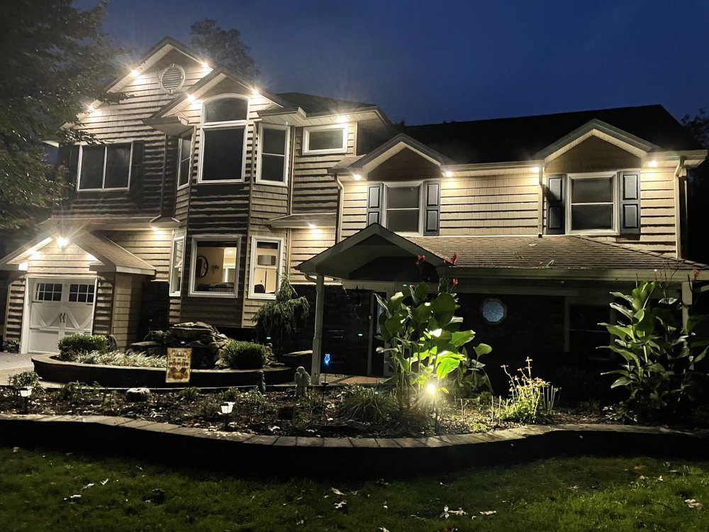 House with Full Exterior Lighting